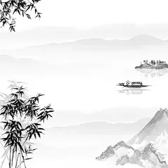 古风山水水墨竹子中国风背景