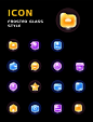 APP实用图标icon果冻感黄图标