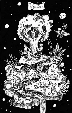 Heres something I did an age ago to give away as a prize for a children’s writing competition. Its a planet from the winner’s story which is about an evil space captain who hates the ‘do- gooders’ living on surrounding planets. These are little tree...