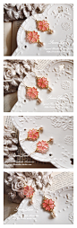 swanlace 日式粉色滴釉樱花精品圆珍珠甜美镀金耳环 耳饰 手作-淘宝网