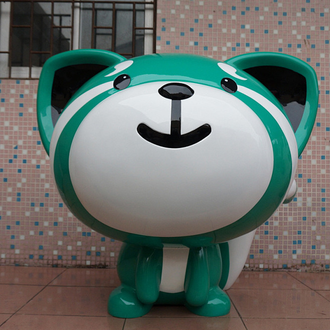 玻璃钢美陈卡通猫 公仔人偶雕塑 商场美陈...