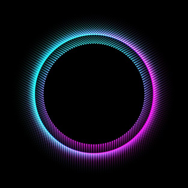 Neon circle with dot...