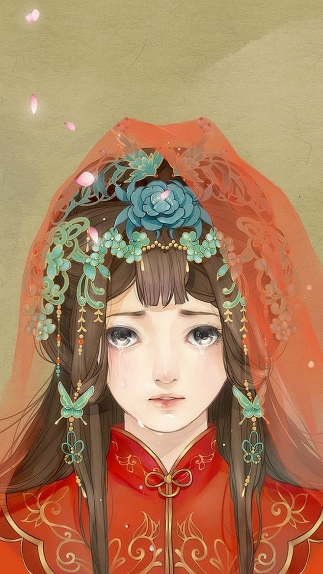 古风 手绘 插画 唯美 动漫 水彩