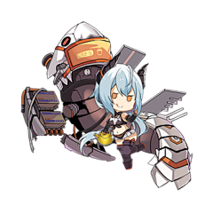 提线网采集到战舰少女R 游戏人物角色 深海舰队 Q版 正常版 立绘 