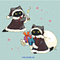 插画师 tatamepi ​​​ 的一组猫咪插画 ​​​​