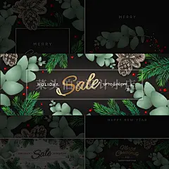 唯美精致小清新多肉绿植圣诞节促销海报KT展板Banner电商设计素材-淘宝网