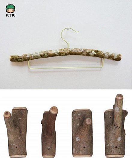 用树枝装点墙面 快乐的田园衣架DIY教程...