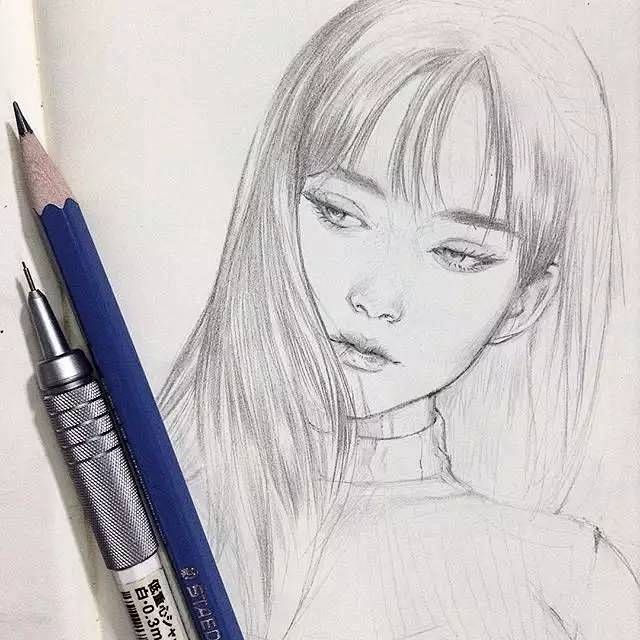 插画师原稿，没了色彩动漫手绘却更加灵动！