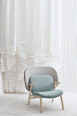 COSH series of armchairs for Bolia.com : With its refined, geometric lines and soft organic forms, the Cosh armchair makes an iconic addition to any room. Cosh is made of solid, sustainable wood and the chair is molded to extend the design's lifetime. The