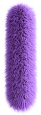 Purple 3D Fluffy Letter I