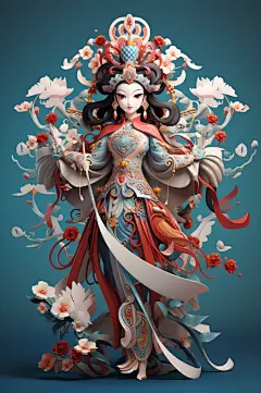AI数字艺术新中式戏曲京剧人物模型-众图网