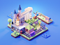 Wizarding World hogwarts harry potter lowpoly diorama isometric render blender illustration 3d