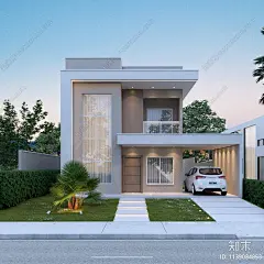 现代独栋别墅SU模型下载【ID:1139084853】_知末su模型网