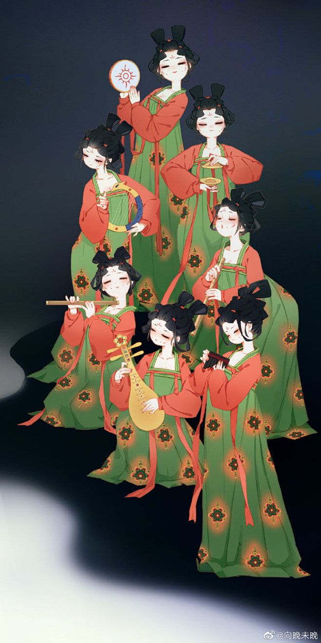 唐宫夜宴的舞蹈真的太棒了于是就画了唐宫夜宴67676767