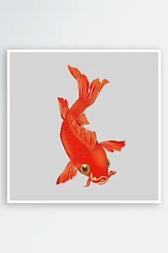 金鱼鲤鱼插图中国风水墨画手绘艺术小鱼-众图网