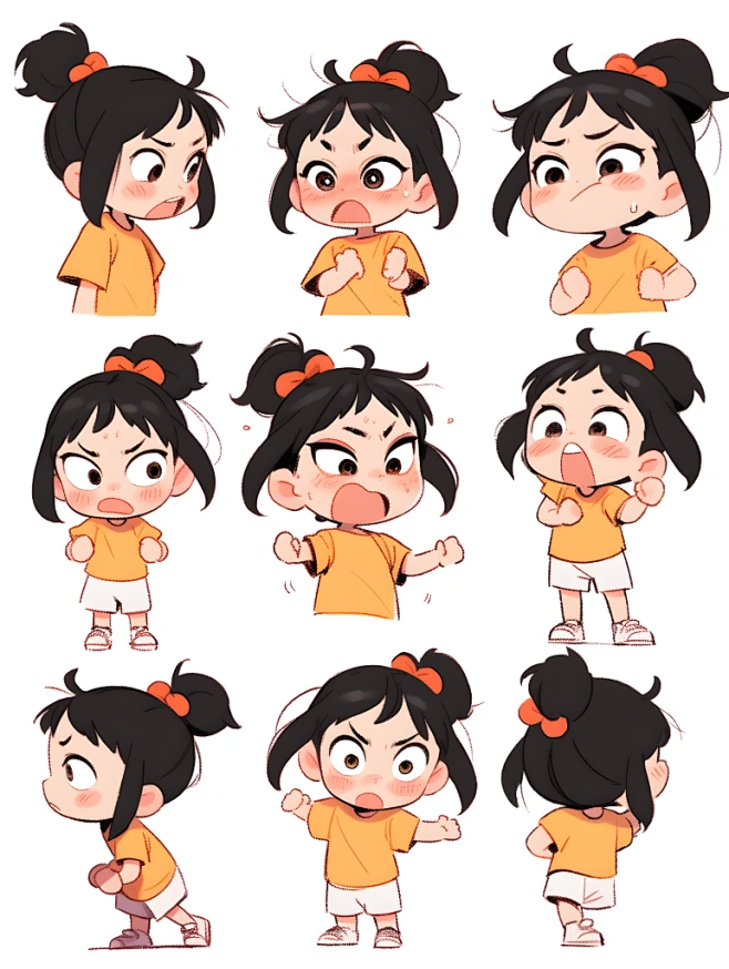 可爱卡通人物表情包素材图-花瓣网