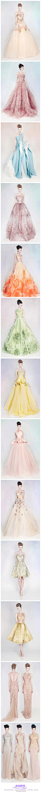 【品牌推荐】Rami Kadi 2013 「空中花园」系列，告诉你彩色婚纱也可以很仙很淡雅，你喜欢哪一款？