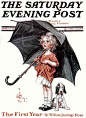 J. C. Leyendecker - The Saturday Evening Post Magazine cover (April 25, 1914) "April Showers"