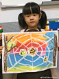 #儿童画素材##儿童创意美术##创意儿童画# 小中班孩子作品：一张完整的蜘蛛网️️ 2南京·101画室 ​​​​