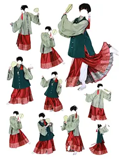 拍照姿势｜插画感古风人物拿团扇动作分享_1_鸣蝉Maemi_来自小红书网页版