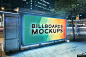 夜间 广告牌 展示 样机 模版 billboard 大型户外样机户外样机样机素材