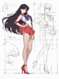 美少女战士·火野丽 人物线稿［咒语］ - 小红书