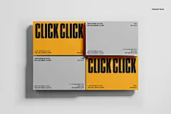 Business Card Mockup 3款商务名片卡片组合堆叠样机展示素材_UIGUI