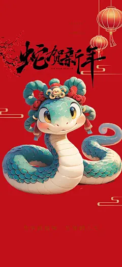 新年过年蛇年喜庆新春活动海报