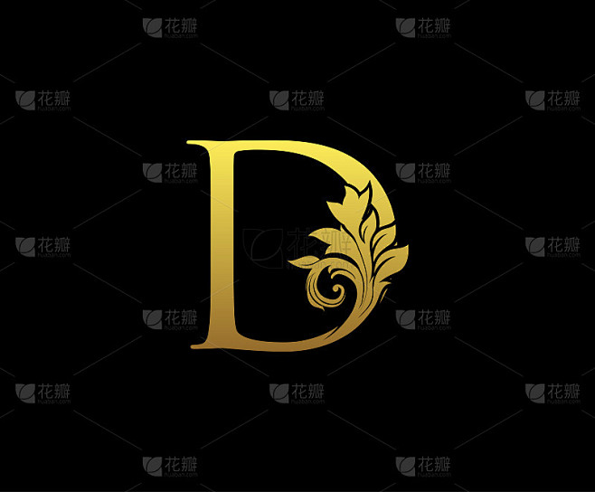 豪华字母D图标设计。