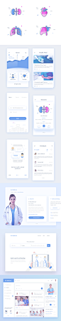 医疗APP界面设计 icon设计 蓝紫色系 #客户端# #UI#