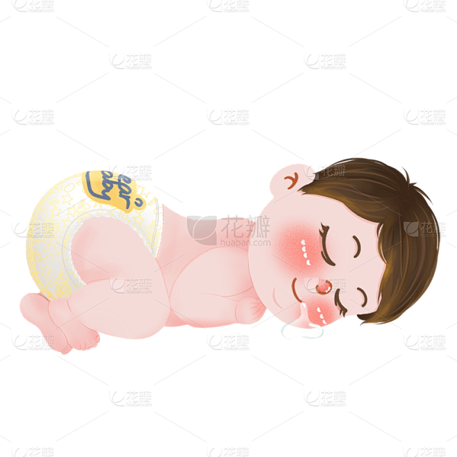 手绘肌理-婴儿人物常规贴纸