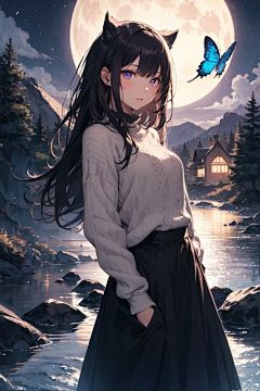 AI二次元日系卡通人物插画素材 服装插画设计参考 游戏角色设定-淘宝网