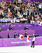 Japanese figure skater Yuzuru Hanyu acknowledges the crowd after winning the men's figure skating gold medal at the Pyeongchang Winter Olympics in...