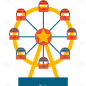 卡通游乐园主题元素插画