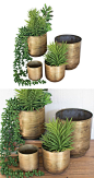 How does your garden grow? Stylishly, of course. This charming set includes four metal flower pots in an aged brass finish. Your flowers have never looked so good.  Find the Sally Flower Pots - Set of Four, as seen in the Handwoven Bohemian Home Collectio