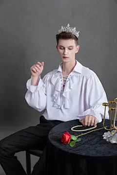 绅士装扮外国男模万圣节人物摄影图片