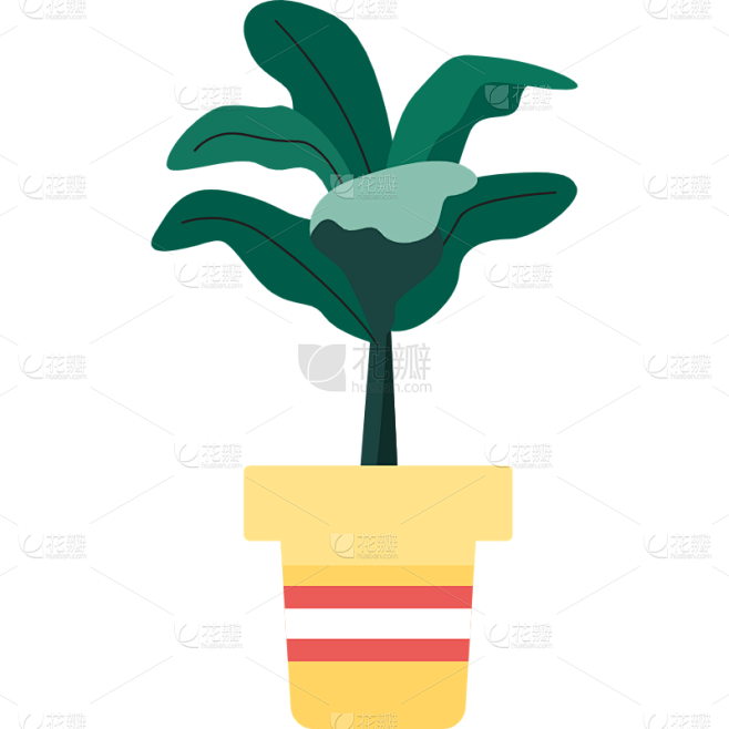 扁平套系素材-植物建筑