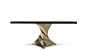 Luxurious dining table by Scala Luxury - brass and goatskin - twisted with love!: 