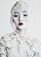 Xiao Wen Ju wears #Givenchy# Haute Couture F/W 2011 in ‘Magical Thinking’ shot by Tim Walker for W March 2012 -