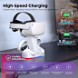 Amazon.com: Gamulus RGB 充电底座适用于 Meta Quest 2,支持精英带电池,磁性快速充电器扩展坞支架 2200mAh 可充电电池,7 种照明模式和梦幻般的游戏氛围 : 视频游戏