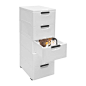 Plastic Drawers Dresser Storage Cabinet, 5 Drawer Stackable Vertical Clothes Storage Tower, Bedroom Tall Small Chest Closet, Organizer Unit for Hallway Entryway, Home Furniture White