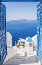 蔚蓝的大海，圣托里尼岛，希腊
