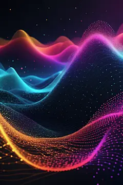 AI数字艺术未来感脉冲波科技背景图-众图网