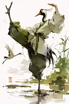AI数字艺术国潮中国功夫动物插画-众图网