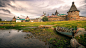 General 1920x1080 architecture landscape castle nature clouds Russia boat lake stones tower church cross grass trees