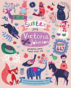 I'm going to be at Surtex!!! Please also see my Online Look Book to find out a bit more about who I am and what I do. issuu.com/victoriajohnson8/docs/victoria_johnson_surtex_look_book_?e=6063643/7563588  victoriajohnsondesign.com