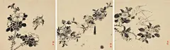 【花卉 镜心 （三开） 水墨纸本】拍卖品_图片_价格_鉴赏_绘画_雅昌艺术品拍卖网