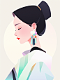 yokooouno_A_Chinese_womanwearing_earringscolor_gradients_soft_c_623f7206-602a-47db-8ffa-6e4a621b230c