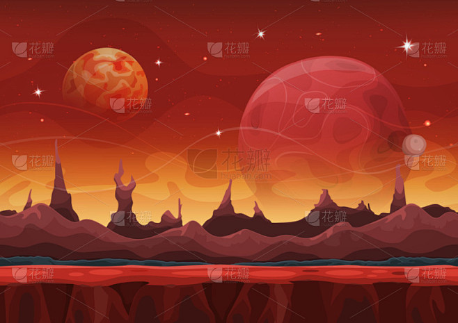 奇幻科幻火星背景为 Ui 游戏