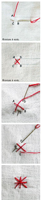 {刺绣}基础米字绣。